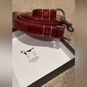 Coach red dog leash